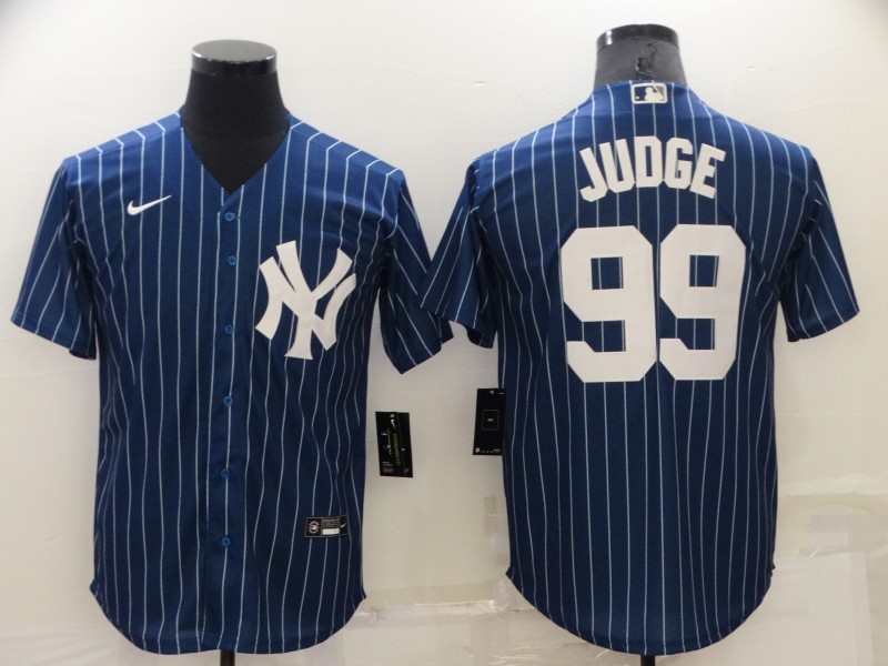 Men's New York Yankees Aaron Judge #99 Blue Baseball Jersey